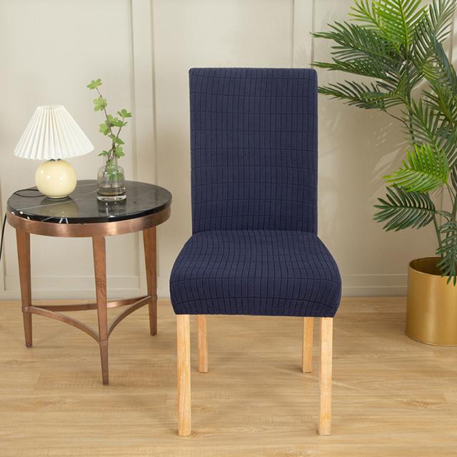 Jacquard Soild Color Chair Covers Elastic Anti -Slip Chair Furniture Slipcovers Dustproof Cover Protective For Dining Space Kitchen Formal Dinner