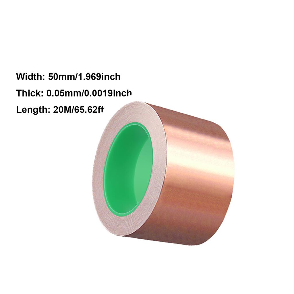 1pcs Length 20M Adhesive Conductive Coppers Foil Tape 3/5/6/8/10/12/15/20/30/50mm Double Sided Conduct Copper Foil Tapes