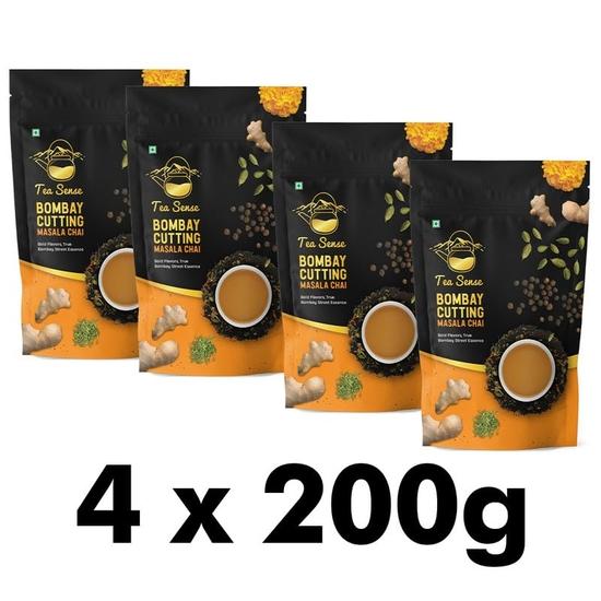 TEA SENSE Bombay Cutting Masala Chai | 800 G | Strong & Aromatic | Assam CTC, Cardamom, Fennel, Dried Ginger, Black Pepper | Chaipatti, Tea Powder