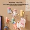 Cartoon Hooks Student Dormitory Non-marking Sticky Hooks Bathroom Kitchen Hole-free Hooks Bathroom Accessories Key Holder Wall