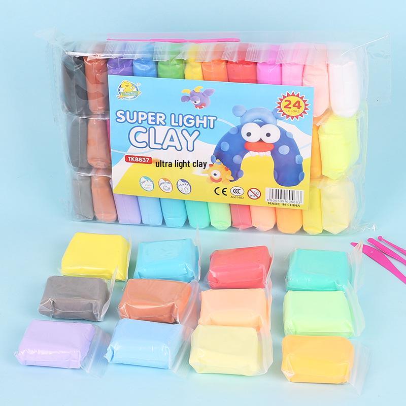 Handmade Ultra-light Children's Colored Clay Playdough Set with Tools