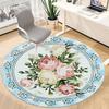 1pc Roses Floral Pattern Office Round Rug, Carpet for Office, Gaming, Lightweight Round Floor Mat Yy260208027