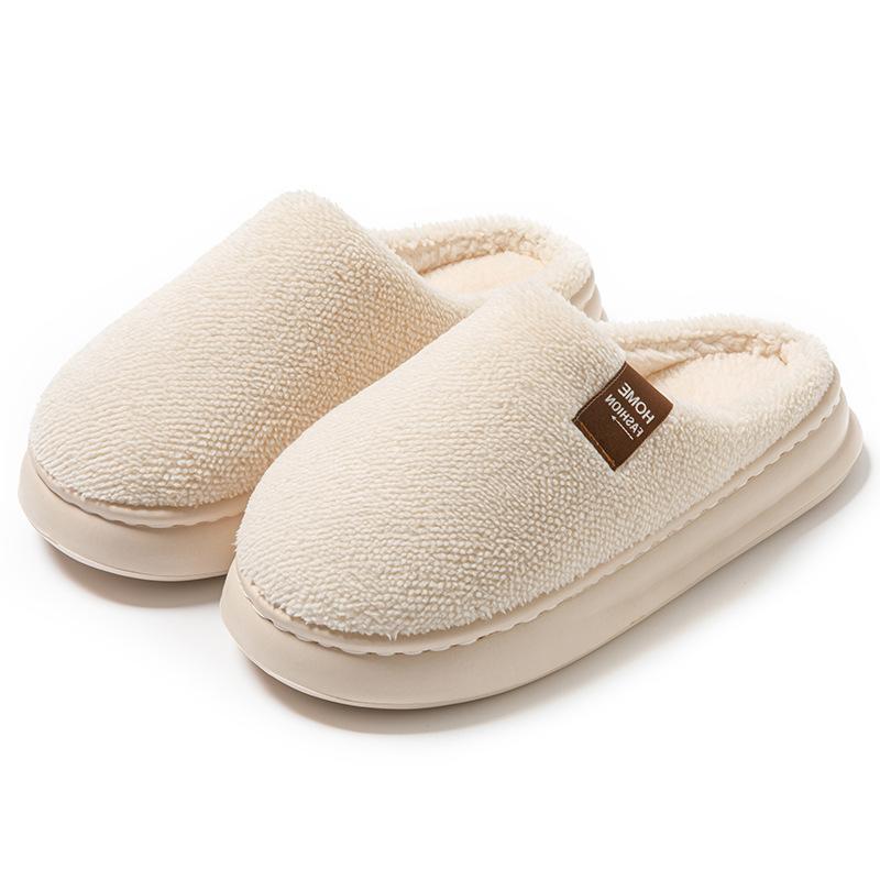 Cotton slippers autumn and winter new couples wear home high elastic thick bottom velvet thermal slippers