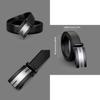 Fashionable Men's Automatic Buckle Belt Business Pu Leather Belt 125cm Black
