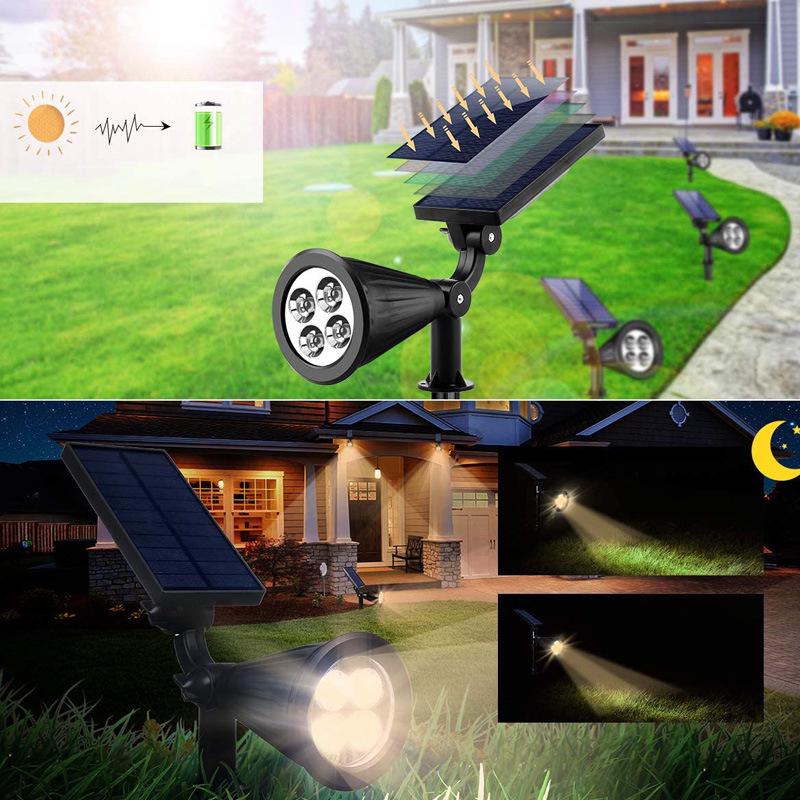 Solar-Powered Rainproof Outdoor Spotlight for Gardens and Lawns