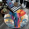 Elephant Round Area Rug,Carpet Rug for Living Room Bedroom Sofa Playroom Decor,Non-slip Floor Mat