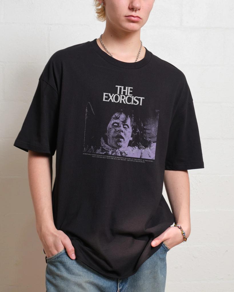 Retro Exorcist Movie Tee Occult Horror Tshirt With The Exorcist Logo Regan Scene Art Gothic Casual Cotton Top