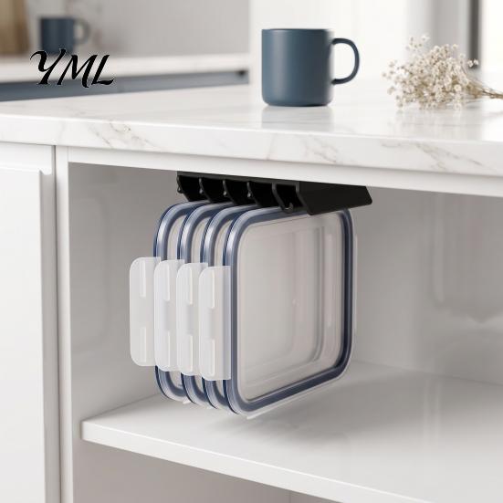 Wall Mounted Lid Holder for Cabinet 5-Slot Organizer, Space Saving Vertical Hanging Storage Rack, 3D Universal Rack Round And Square Lids Print Resin