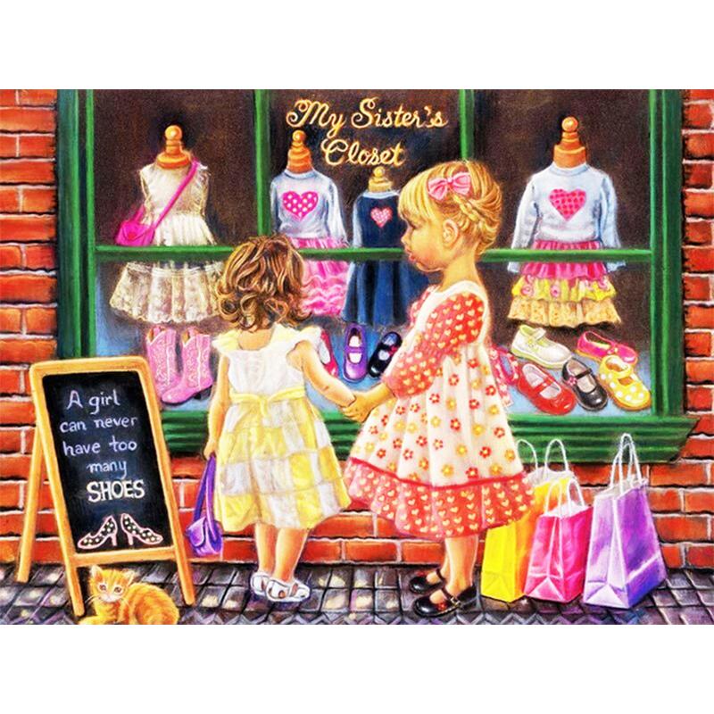 5D Diy Diamant Pictura Peisaj Desene Animat Copii Kit Cusatura Cruce Broderie Rotunda Complet Mozaic Artă Imagine De Decor Strass