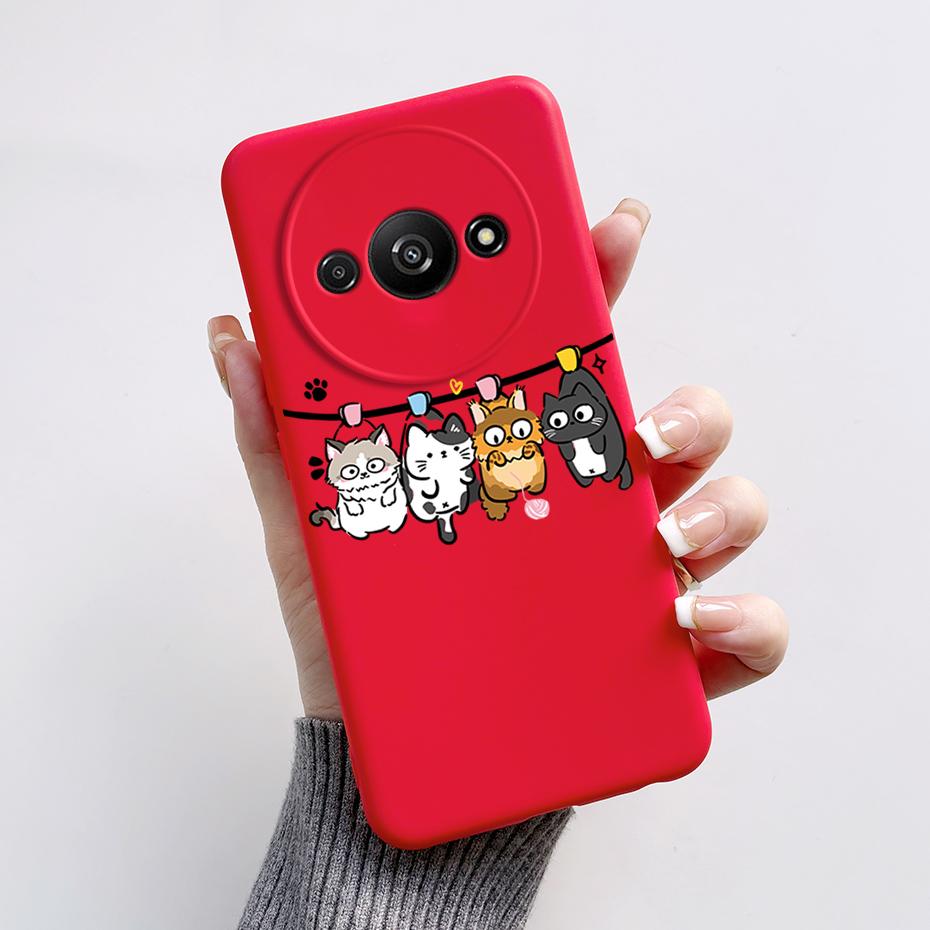 For Funda Redmi A3 Case Redmi A3 2024 Back Cover Stylish Painted Soft Silicone Phone Case for Xiaomi Redmi A3 A 3 RedmiA3 Bumper