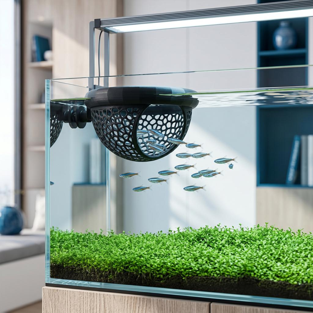 Schwimmender Fischfutterring und Schutzkuppel für Aquarium-Fischbecken Bietet abgegrenzten Futterbereich und geschützten Unterschlupf