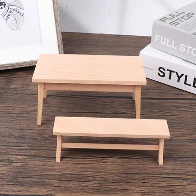 1:12 Dollhouse Miniature European Style Dining Table Chair Bench Armchair Furniture Model Decor Toy Doll House Accessories