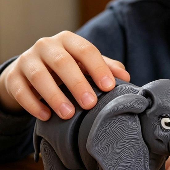 3D Printed Elephant Figurine Movable Joints Simulated Elephant Stress Relief Animal Fidget Toy Home Office Desktop Decoration Ornament