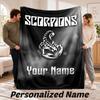 Scorpions Personalized Flannel Blanket Custom Name Text Soft Throw Blanket Home Decor