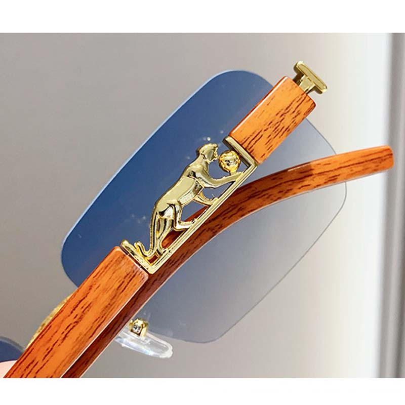 Geometric Rimless Square Sunglasses Women Men Designer Brand Sun Glasses Female Male Cool Metal Mirror