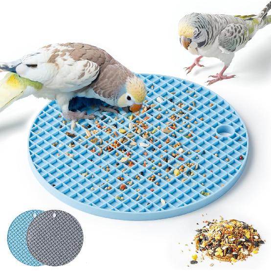 2Pcs Bird Foraging Toys Puzzle, Bird Slow Feeder Mats, Interactive Parrot Foraging Toys To Increase Feeding Time, Bird Enrichment Toys for Parakeet,