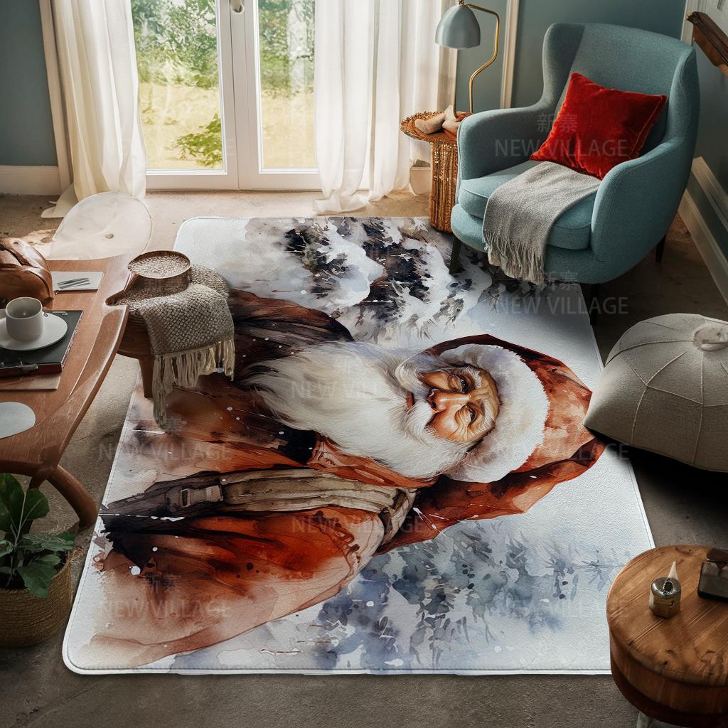 House Entrance Carpet Home Door Mat Living Room Bath Foot Bathroom Non-slip Water Absorption Rugs Bath Merry Christmas Winter