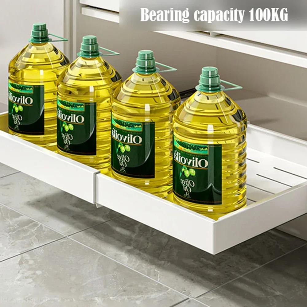 Tableware Storage Type Storage Rack Modern Simple Cabinet Pull Basket Spice Rack Retractable Kitchen Under Sink Cabinet Drawer