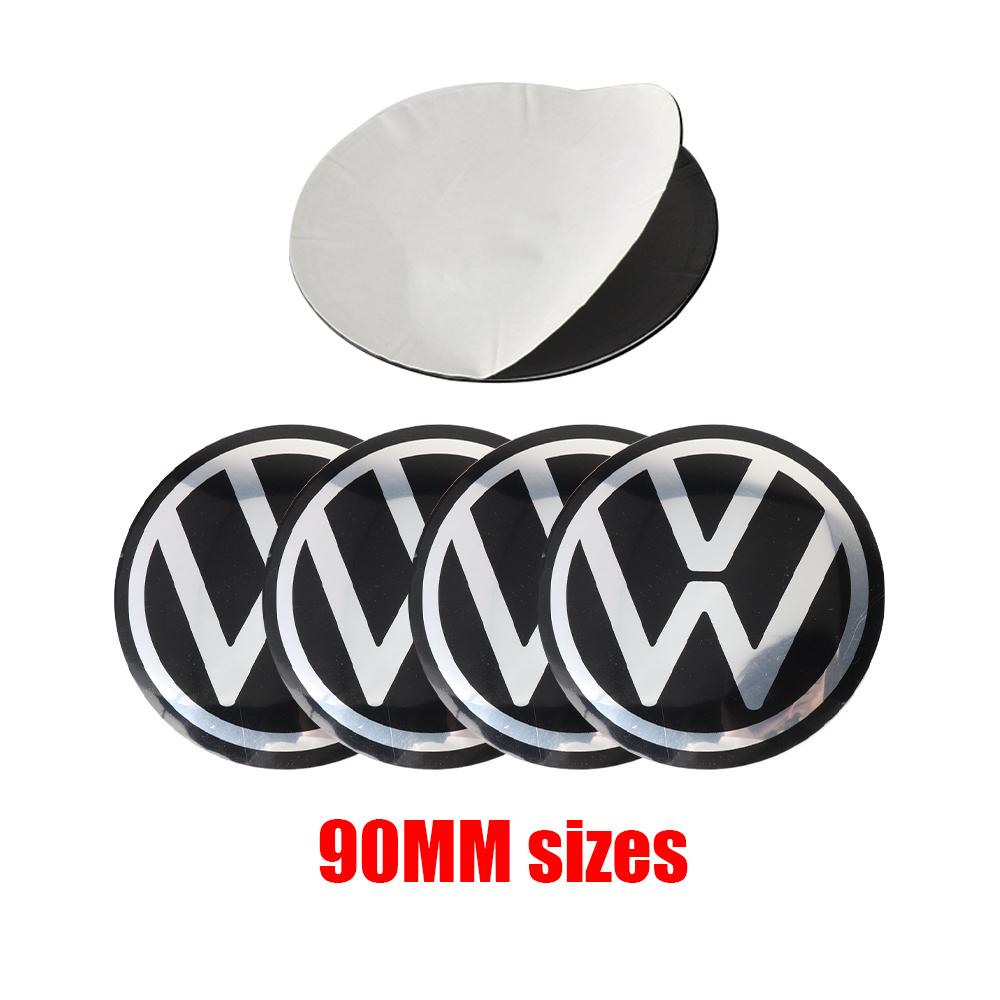 BFPQY1 70mm/80mm/90mm/100mm/120mm Car Wheel Center Hub Cap Sticker For Volkswagen VW Golf GTI Bora ID.3 Tiguan Passat Rline Polo Touran