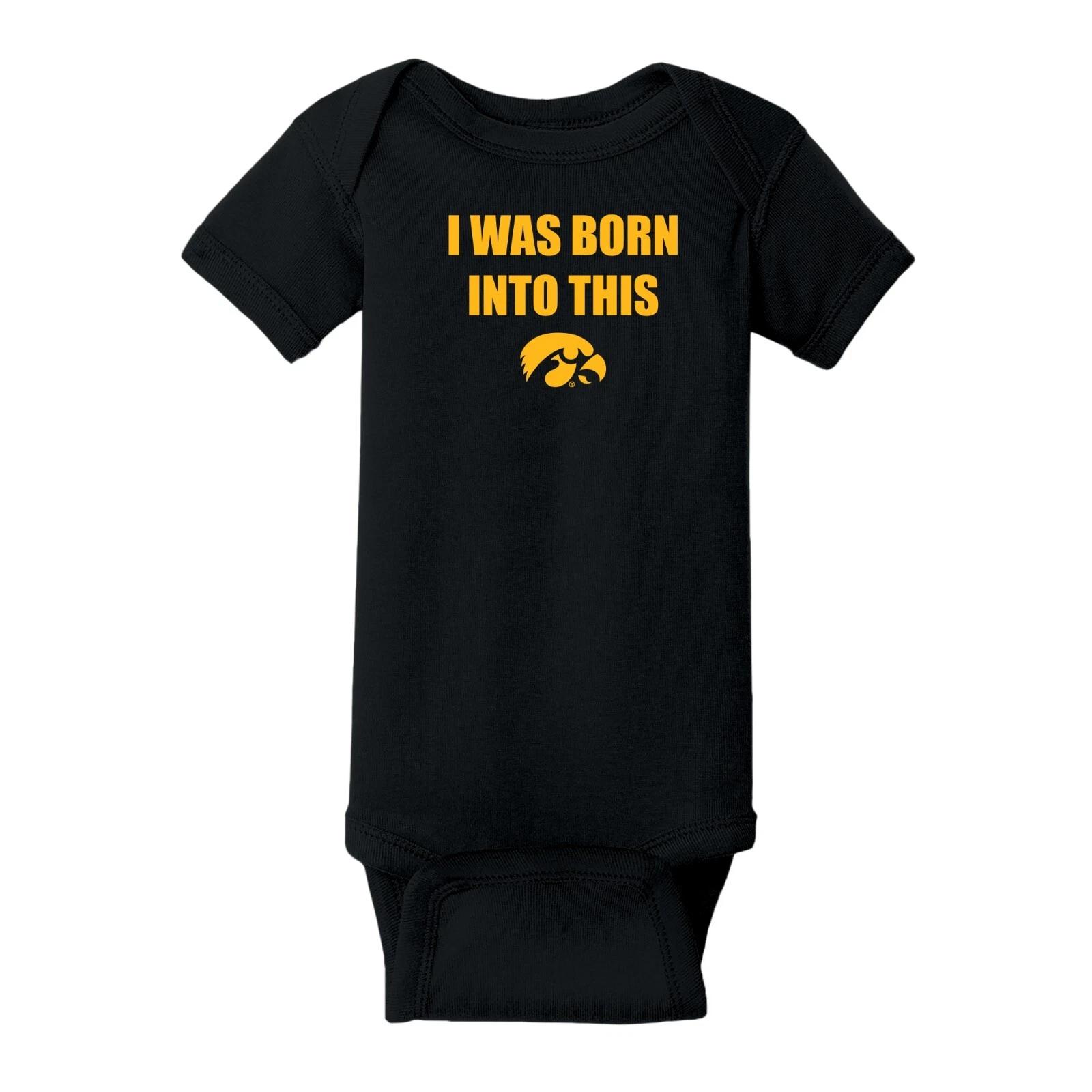 Iowa Hawkeyes Born Into This Infant Creeper Bodysuit - Black S