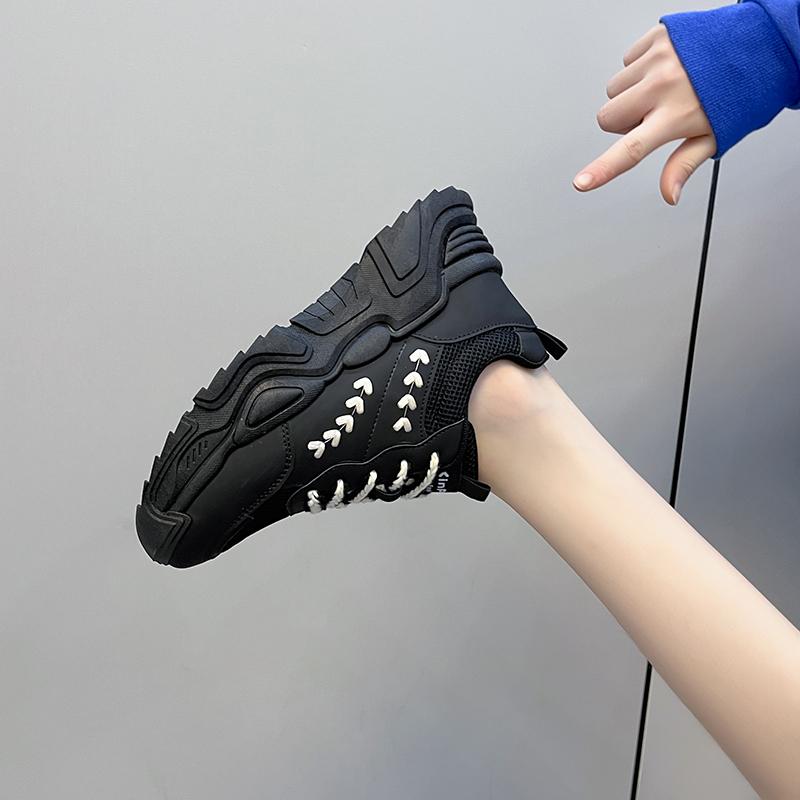 Women's Vulcanized Shoes 2024 Spring and Autumn Hollow Mesh Shoes of Women Lace-Up Sneakers Casual Shoes Femmes Tennis Shoes