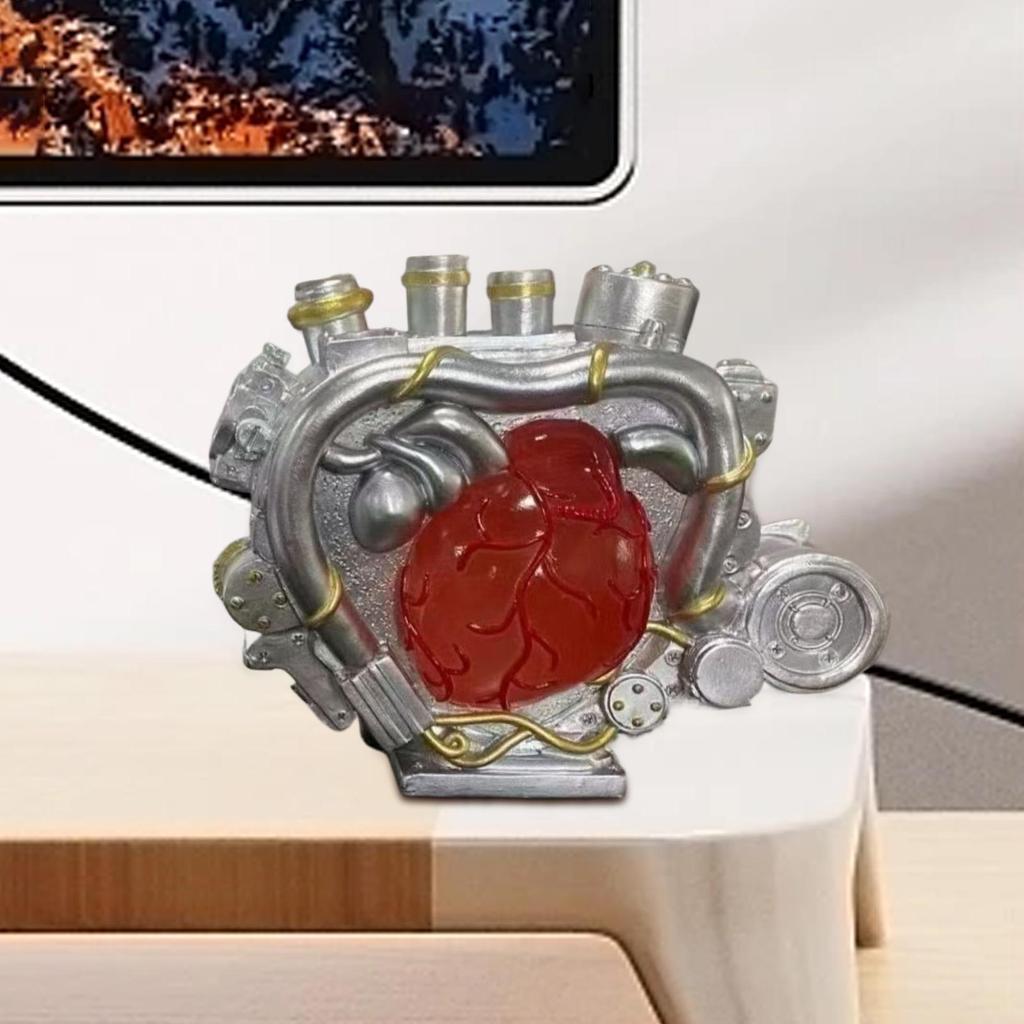 Statua Silnika Serce Silnika Dekoracja Stołowa Rzeźba z Żywicy Do Szafki TV Miejsce Pracy Gablota Sypialnia Dom Półka na Książki