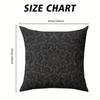 Black Damask square Jacquard Pillow Cover for Sofa Office Waist Cushion Cover Home Decorative Pillowcase