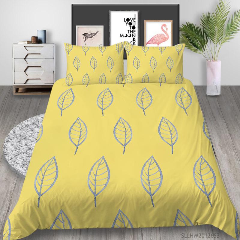 3D-Farbmuster bedruckte Bettwäsche, Einzelbett, Doppelbett, volle Größe, Vintage-Blumenmuster, Kissenbezug und Bettbezug, 2 oder 3 bequeme Heimdekoration