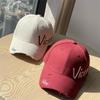 New Side Letter Embroidery Baseball Cap for Men and Women, Spring Korean Version, Casual, Face-slimming, Sun-shading, Hard-brimmed Cap