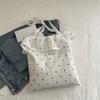 2025 new mesh shoulder bag, fairy wind ruffle leaf edge handbag, female large-capacity vacation chiffon bag