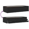 Daybed with Drawers Without Mattress Black 75 x 190 cm