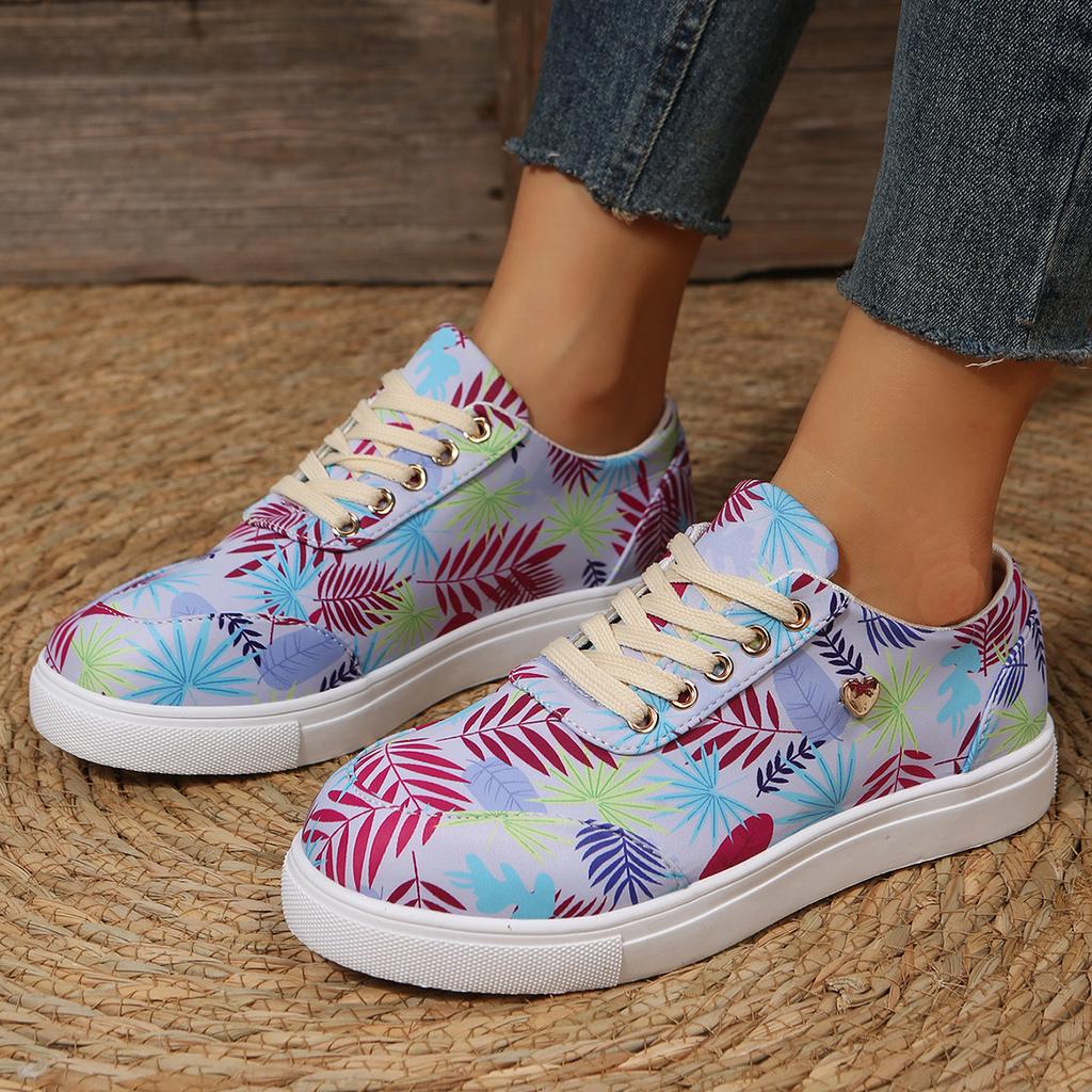 Women's Casual Flat Bottomed Lace Up Canvas Shoes