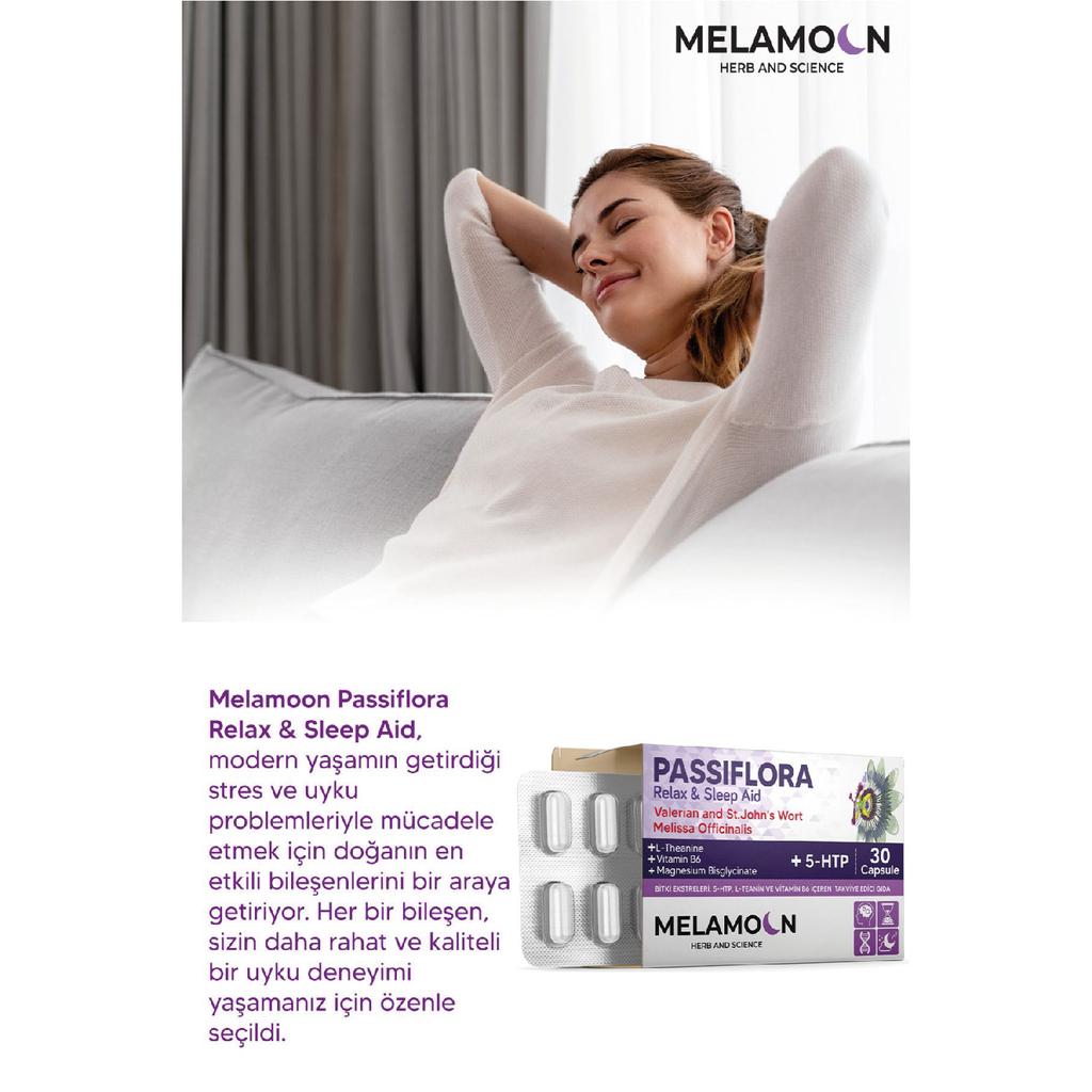 Passiflora, gestärkt mit Magnesium und 5-HTP, 30 Kapseln, um Stress und Schlaf zu lindern