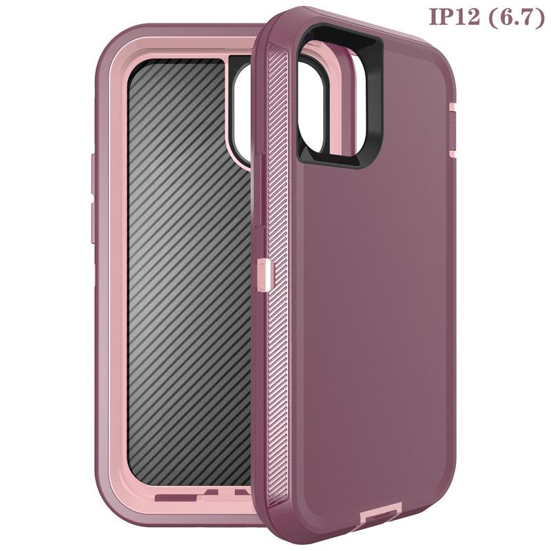 3IN1 For iPhone 15 11 12 13 14 Pro Max XR XS XSMAX X 12/13MINI SE 6 6S 7 8 Plus Heavy Duty Shockproof Armor Phone Case Cover