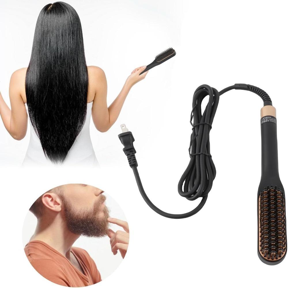 PTC Heating Hair Straightening Brush Tourmaline ceramics Electric Beard Comb  Hair Styling