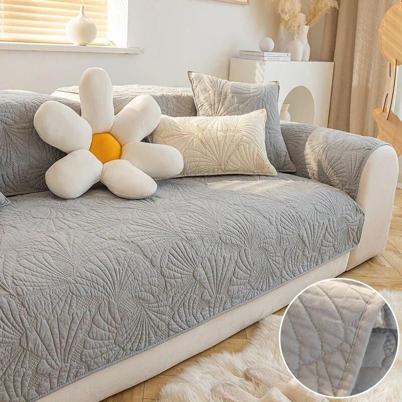 Thick Quilted Sofa Cover High Quality Non-Slip Cotton Sofa Cushion Sofa Towel Nordic Couch Covers Home Living Room Decoration