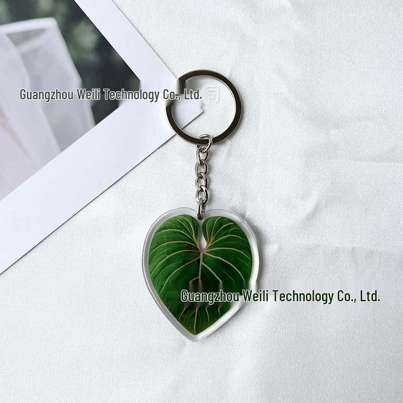 Creative Acrylic Leaf Keychain Earphone Bag Pendant Ornament