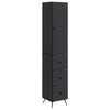 2 Piece Cabinet Set Black 34.5 X 34.5 X 90 Cm Engineered Wood