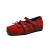 The owner's own version~ Red cross-strap bow small single shoes women's new shallow rivet flat-soled ballet shoes