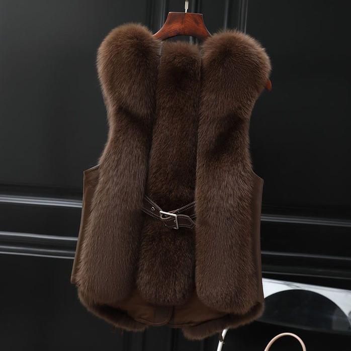 Moda Sahte Kürk Kış Kısa Yelek Ceket Kadınlar İçin Sıcak İnce Mont