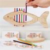 Wooden Fish Color Sorting Toy Montessori Learning Game Fine Motor Skill Development Travel Sensory Activity For Toddlers 3 4 5 Years Old Boys Girls