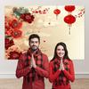 2D Spring Festival Red Plum Blossom Background Cloth for Photoshoot
