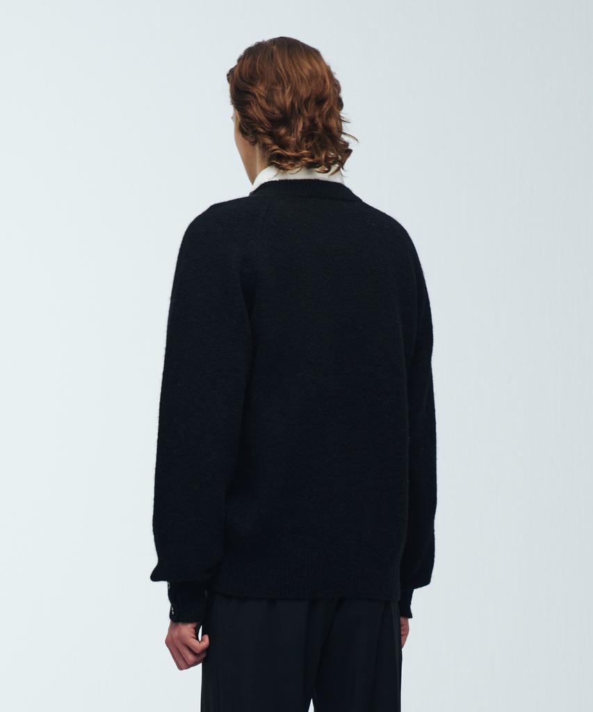 KNITTED Shaggy Dog 100% Wool Round Knit Black