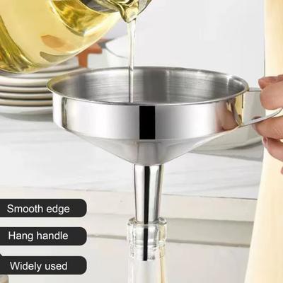Stainless Steel Kitchen Funnel Food-Grade Removable Filter Mini Metal Kitchen Funnel for Transferring Essential Oils Liquid Dry Ingredients Spices