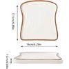 flower-shaped Rectangular Baking Set - White ceramic material, toasted bread shaped ceramic plate, dessert plate, multi-functional kitchen tableware