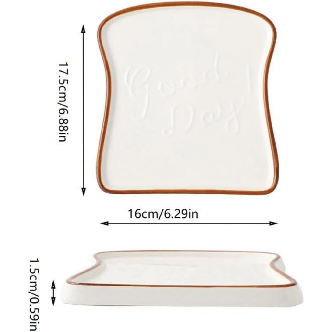 flower-shaped Rectangular Baking Set - White ceramic material, toasted bread shaped ceramic plate, dessert plate, multi-functional kitchen tableware