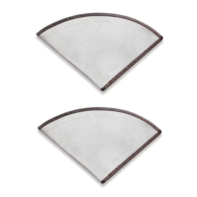 

2Pcs Stainless Steels Meshes Coffee Filter Reusable Pours Over Coffee Filter Paperless Coffee Filter Kitchen Accessories 1