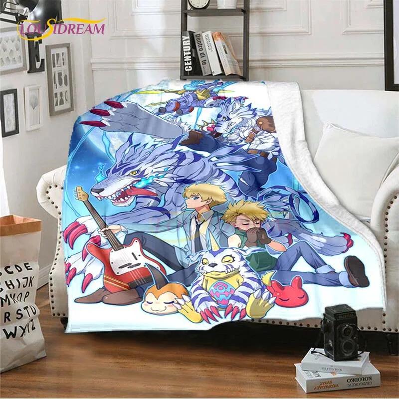 New Cartoon Digimon Blankets for Beds Anime Blanket Queen Size Soft Bed Sheet Rome Decor Winter Bedding Cover Kids Gift Picnic