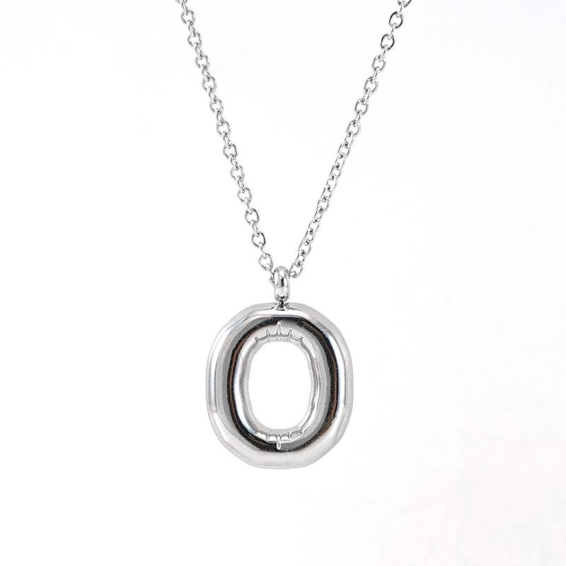Fashionable Plump Stainless Steel Alphabet Necklace For Women