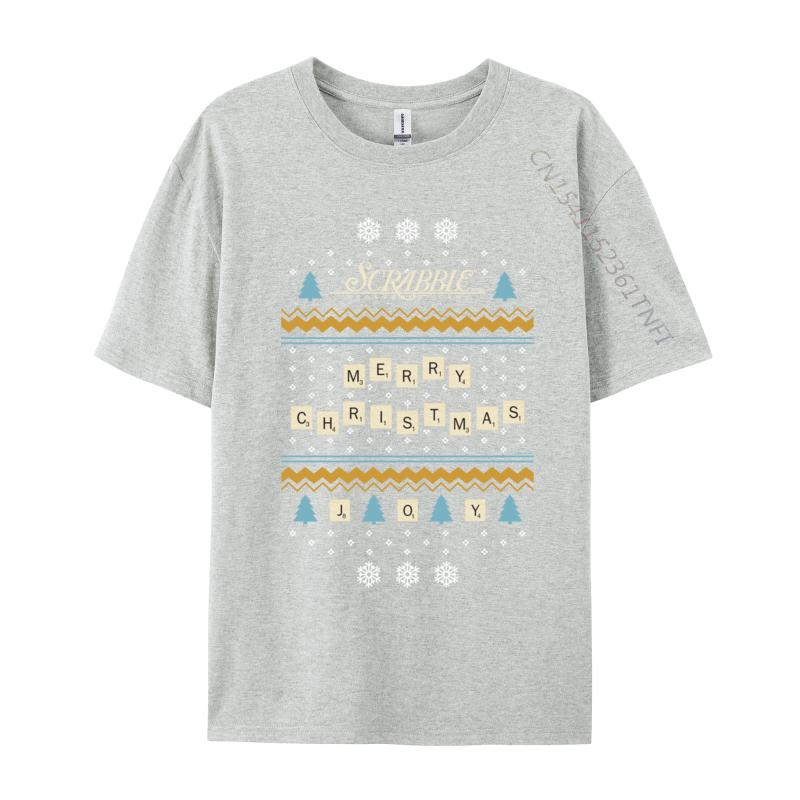 Christmas Letter Pieces Ugly Sweater T-Shirts Snow Scene Print Tops Tees Fashion Cotton Tees Custom New Tops & Tees